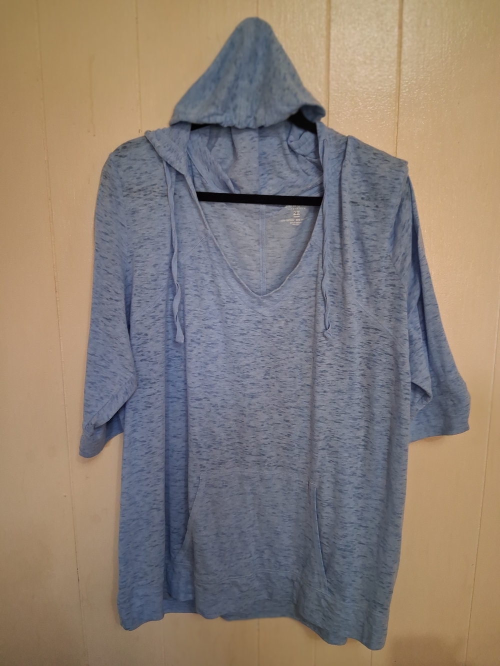 Sonoma Light Blue Short-Sleeve Hooded Pullover